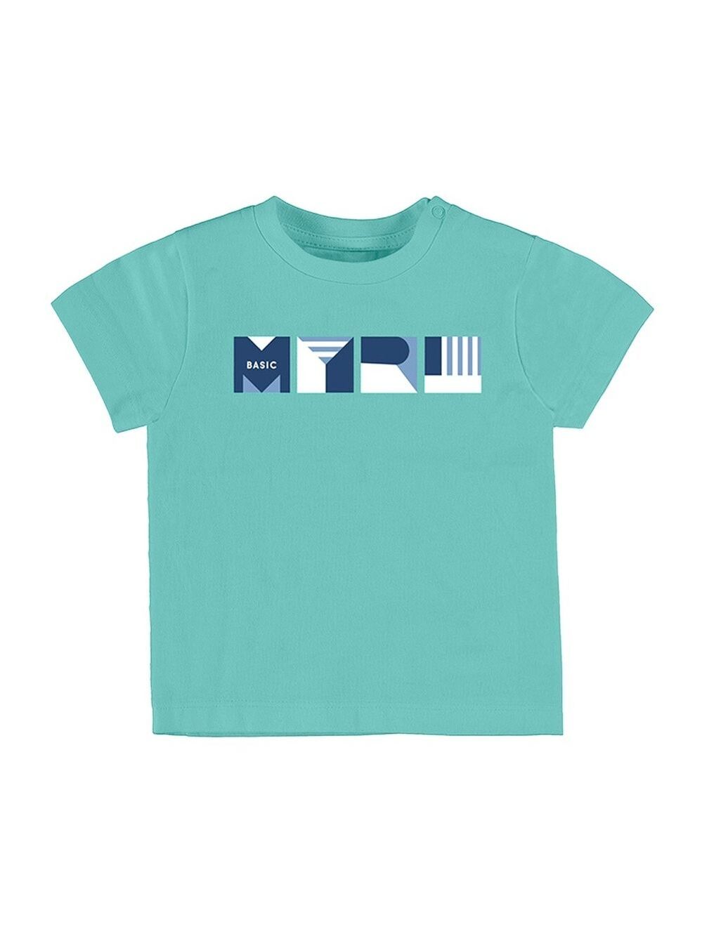 Mayoral Aqua and Navy Graphic Tee